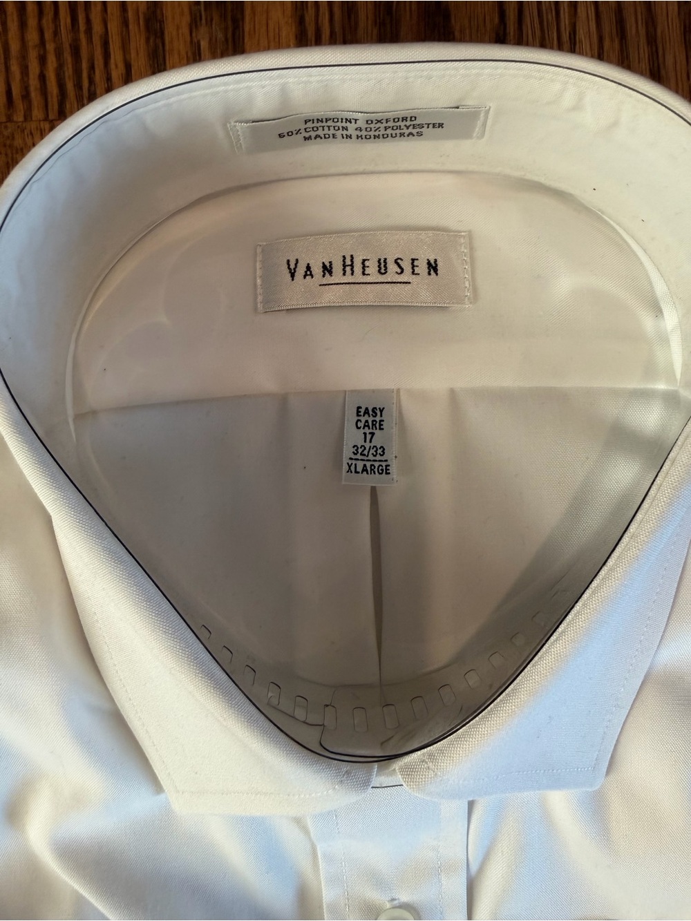 2/$10 Van Heusen White Pinpoint Oxford Easy Care Dress Shirt Men’s XL 32/33 NWT - Picture 2 of 4